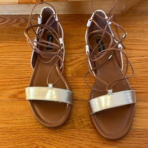 White House Black Market “Saige” lace up sandals size 8